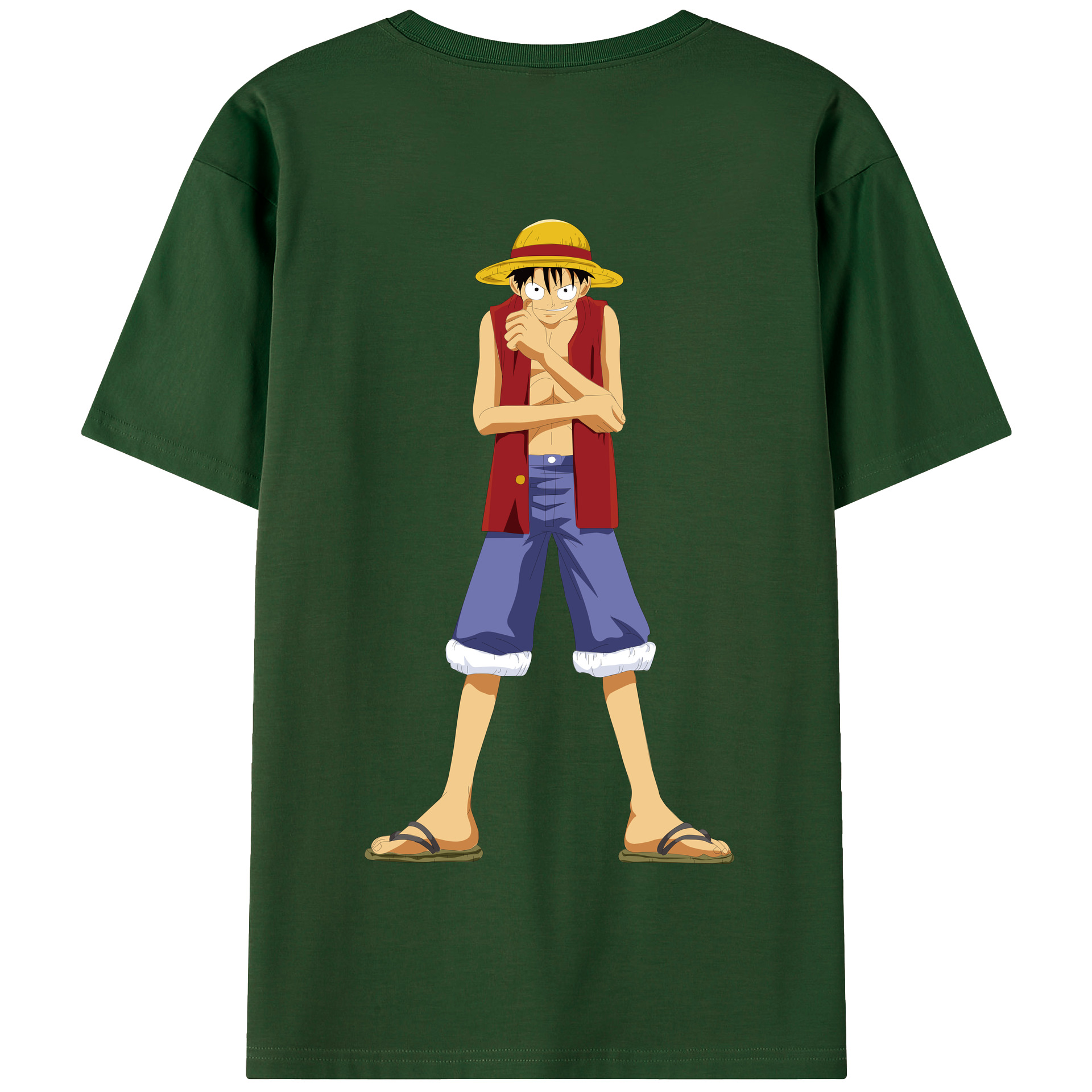 ワンピース モンキー・D・ルフィ ONE PIECE Monkey D. Luffy 綿100％半袖Tシャツ（背面プリント）